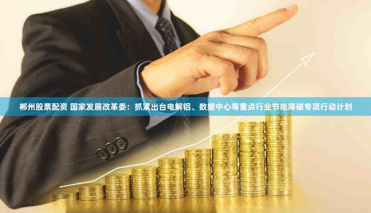 郴州股票配资 国家发展改革委：抓紧出台电解铝、数据中心等重点行业节能降碳专项行动计划